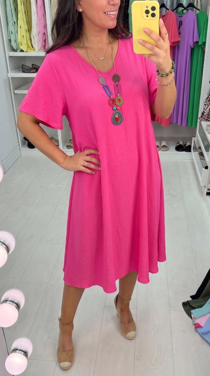 Amira Loose Fit Dress With Necklace