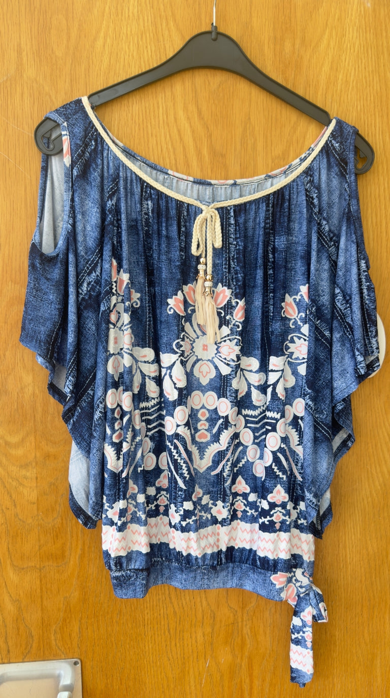 Violetta Tie Side Cold Shoulder Magic Top