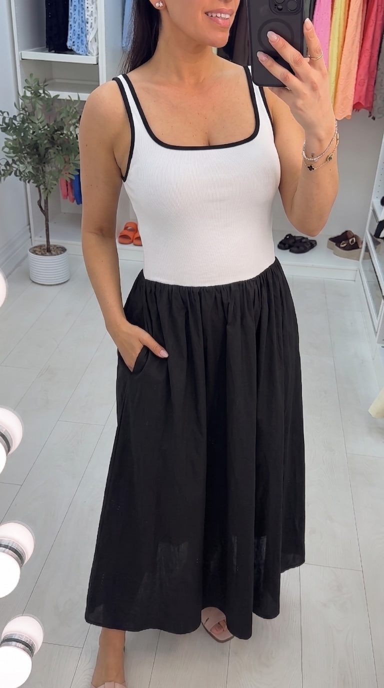Shalma Colour Block Poplin Dress