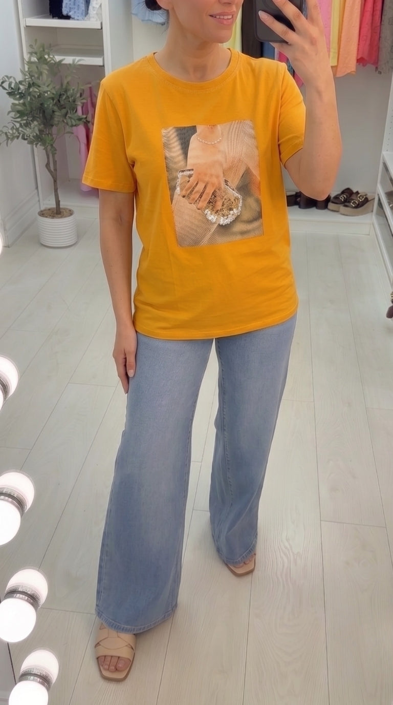 Runa Diamante Picture Bag Slogan T-shirt