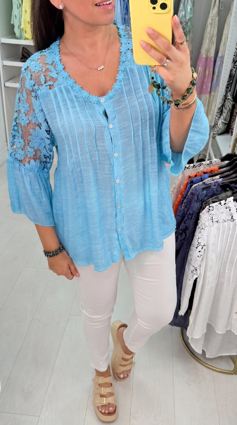 Cheyenne Plain Crochet Blouse