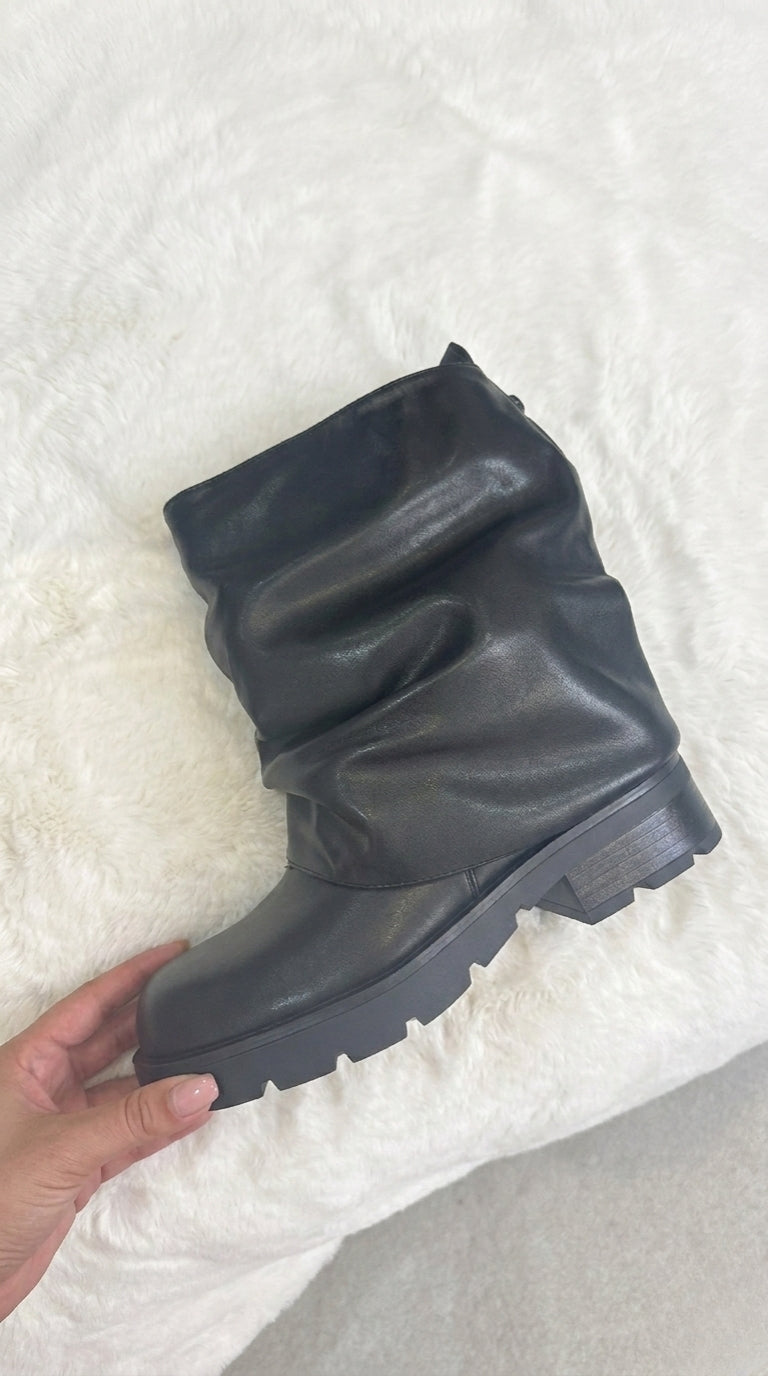 Tiago Faux Leather Ankle Boots