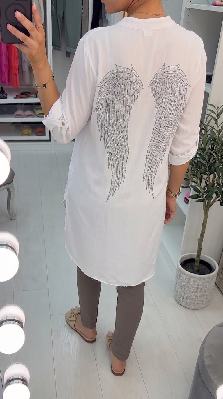 Charter Diamante Angel Wing Back Tunic