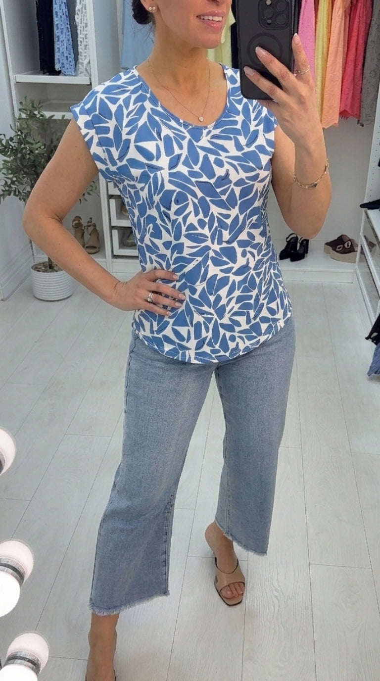 Mirella Geometric Print Top