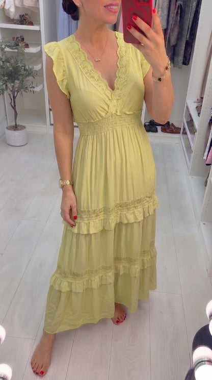 Silvana Crochet Detailed Frill Summer Dress