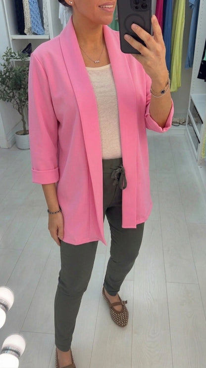 Diane Plain Open Front Lightweight Blazer