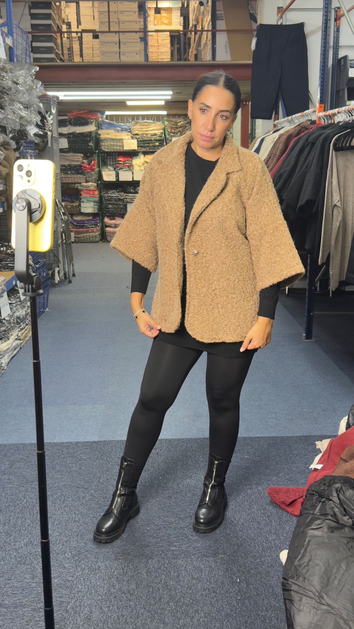 Ophelia Soft 3/4 Sleeve Button Front Jacket