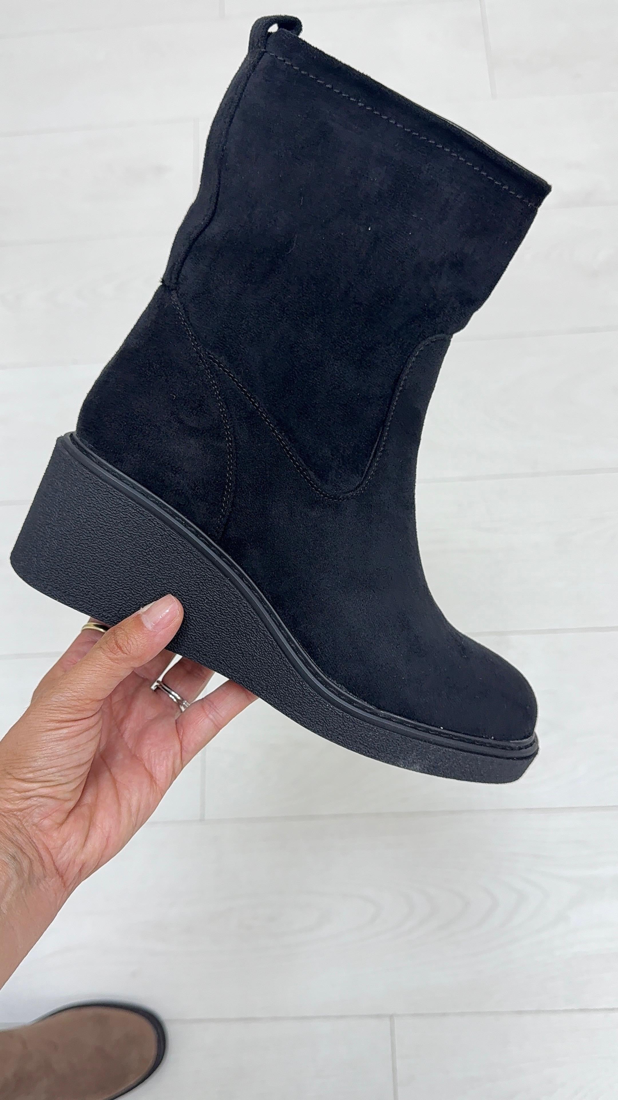 Iyla Faux Suede Platform Wedge Boots