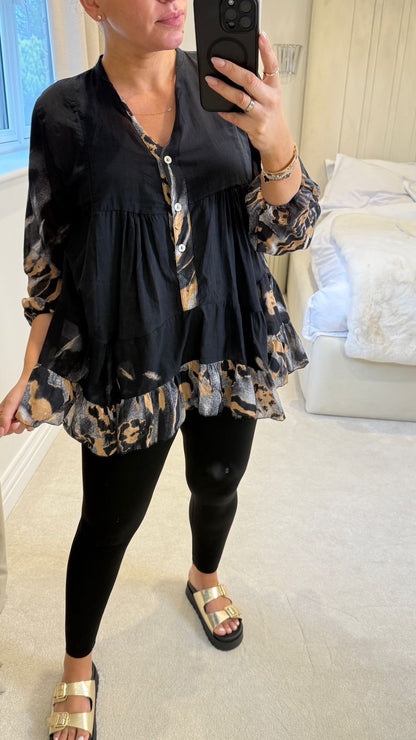 Pamela Animal Pattern Lightweight Blouse