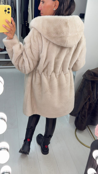 Jovina Faux Fur Hooded Coat