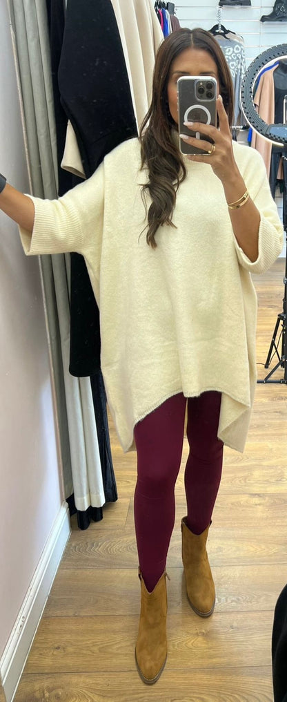 Avalee Burgundy Plain Soft Stretch Leggings