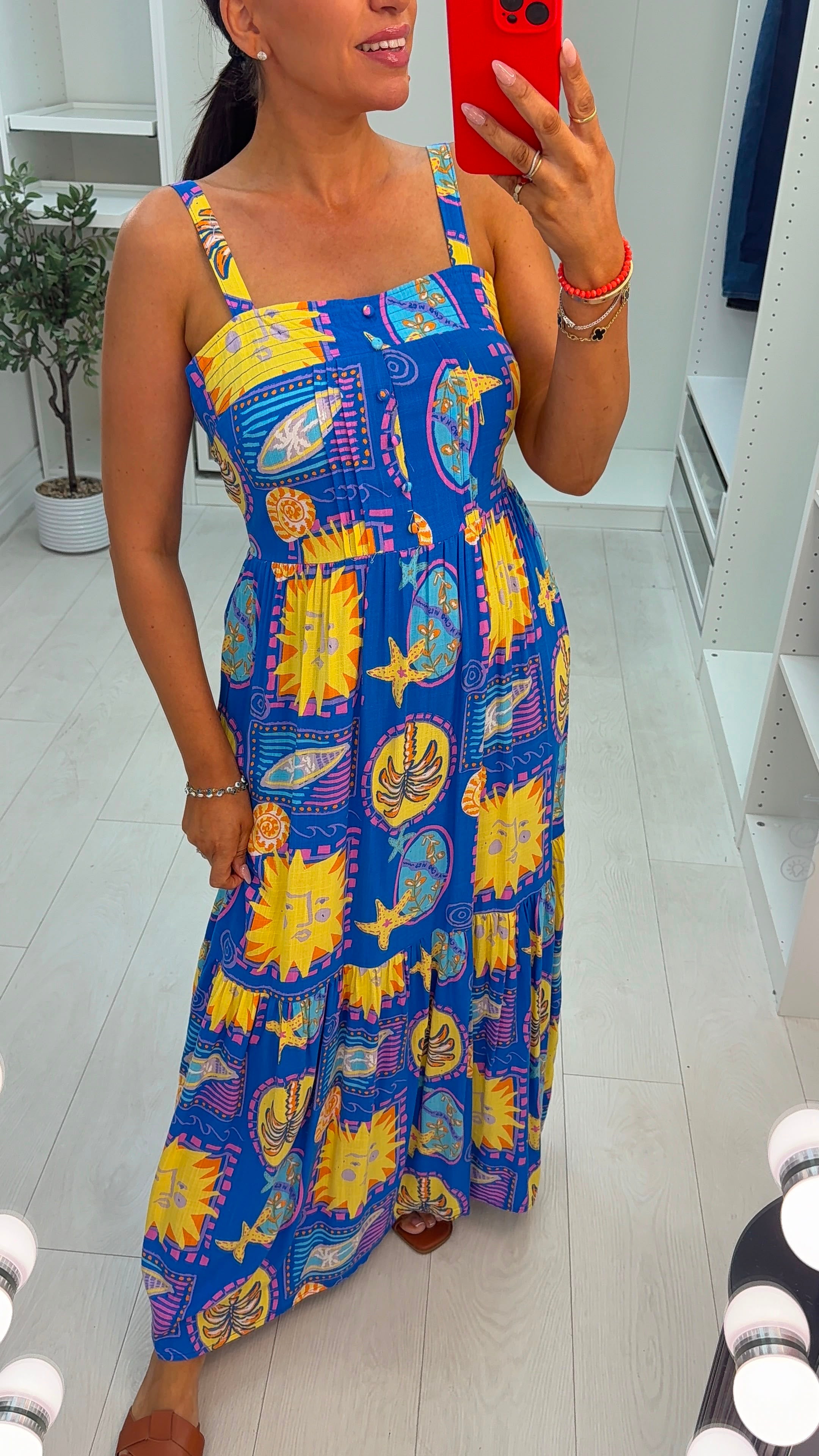 Isaylia Abstract Print Loose Fit Maxi Dress