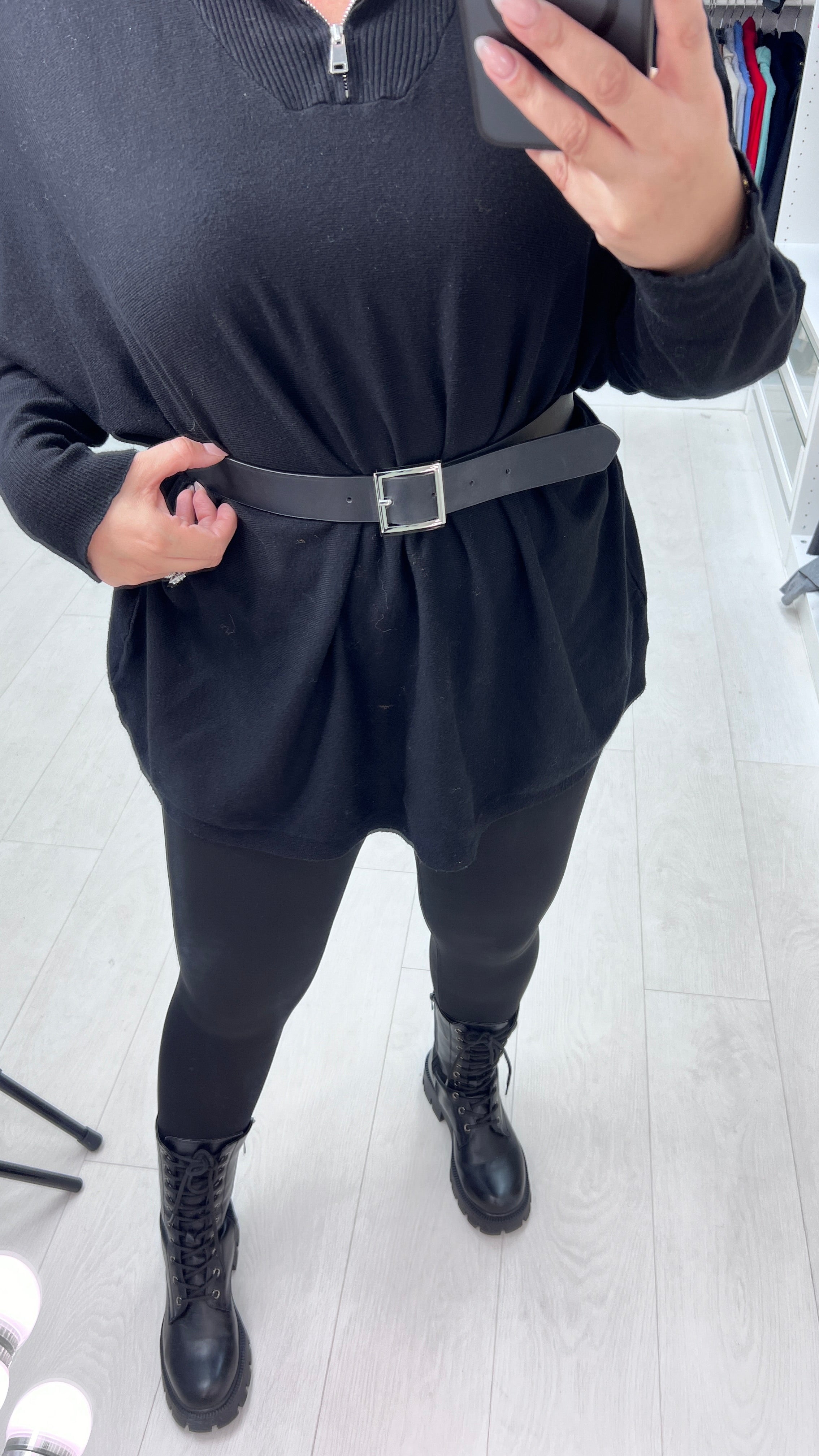 Earl Silver Trim Leather Belt