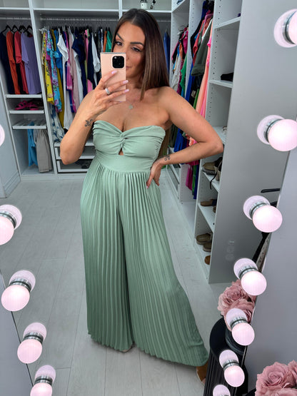 Agostina Pleated Jumpsuit With Padded Bust