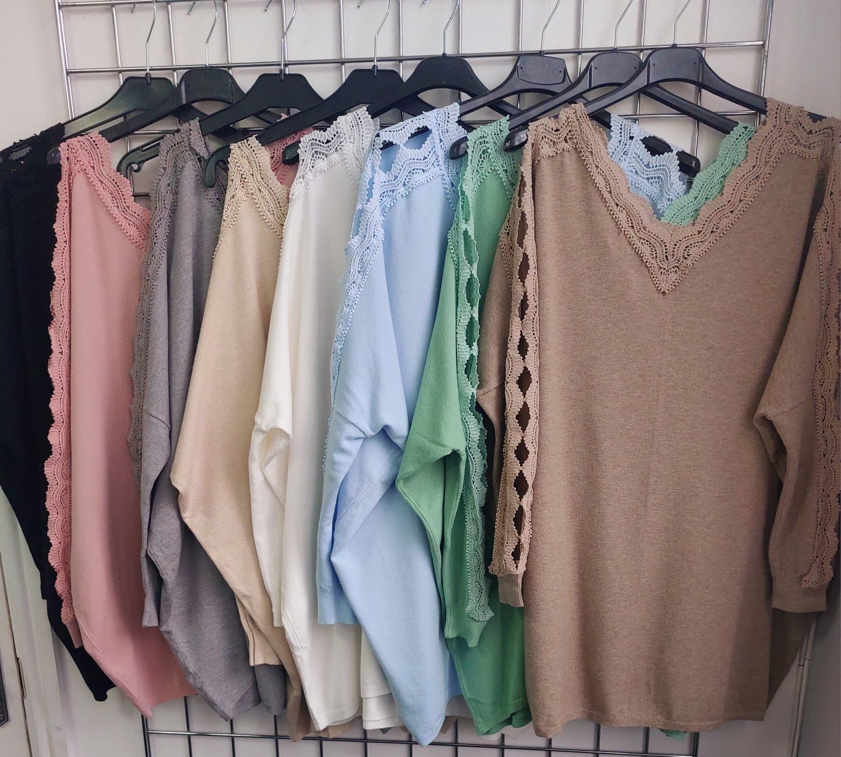 Dayla Crochet Sleeve Super Soft Oversized Knit Jumper