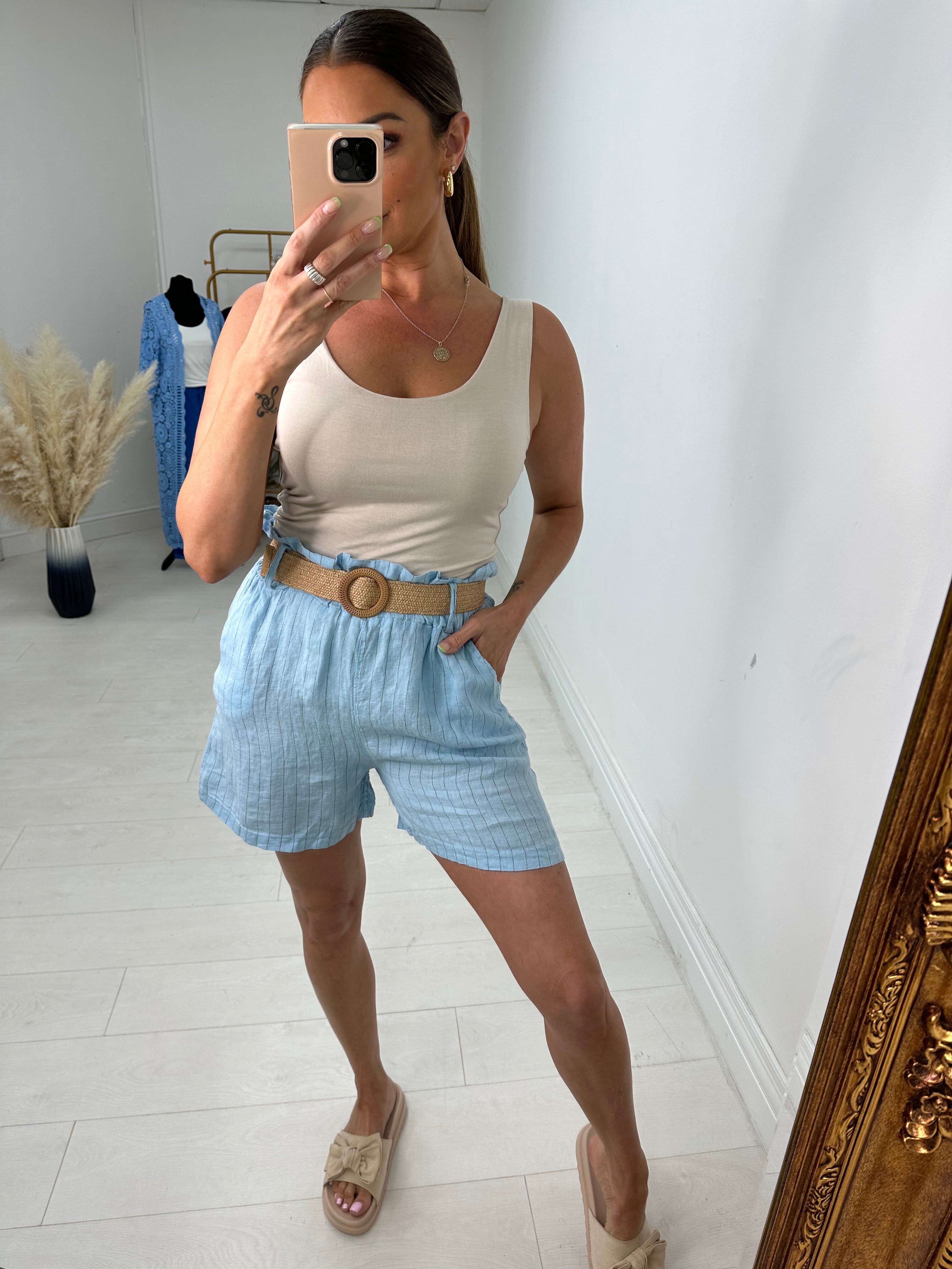 Jones Striped Linen Shorts