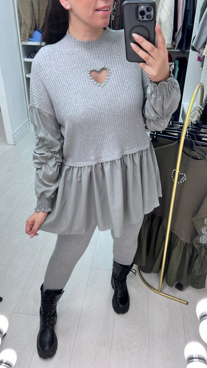 Imani Heart &  Blouse Hem Loungewear Set