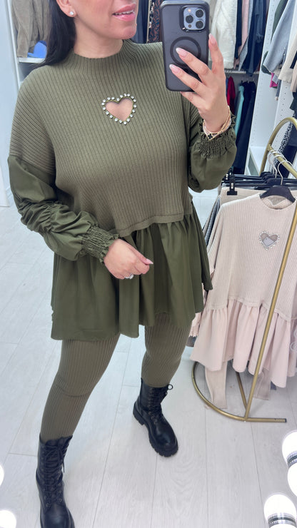 Imani Heart &  Blouse Hem Loungewear Set