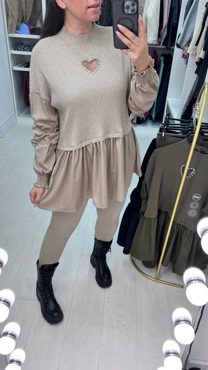 Imani Heart &  Blouse Hem Loungewear Set