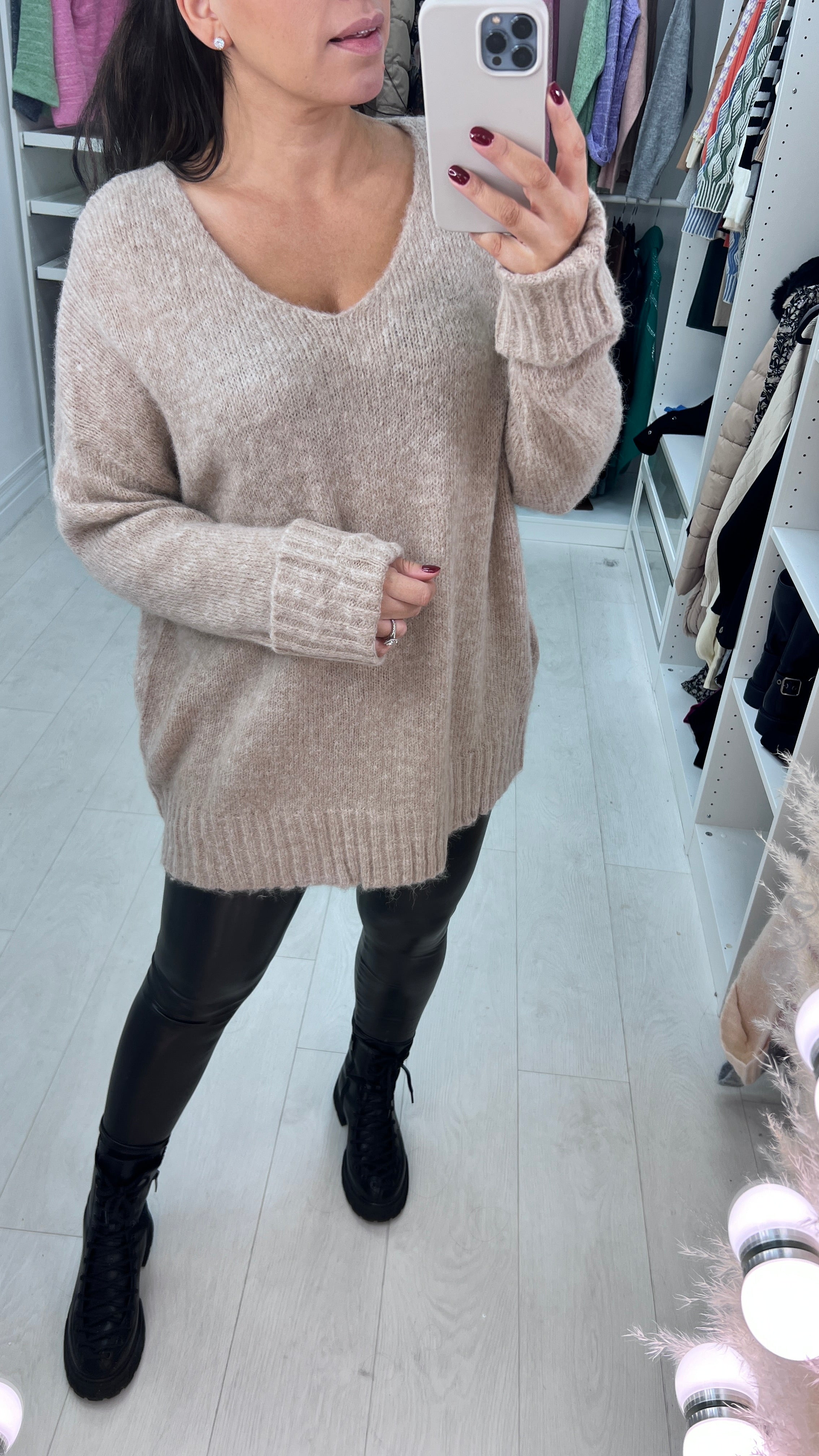 Justice Faux Fur Effect Rib Jumper