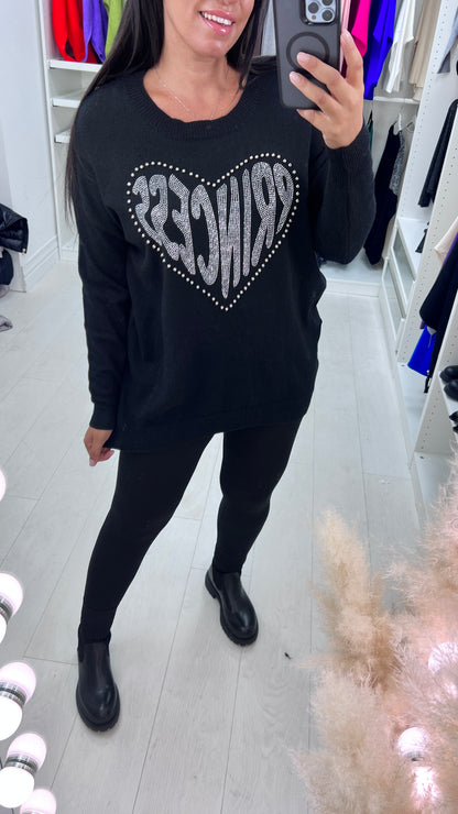 Kyra Gem Stud Princess Heart Jumper