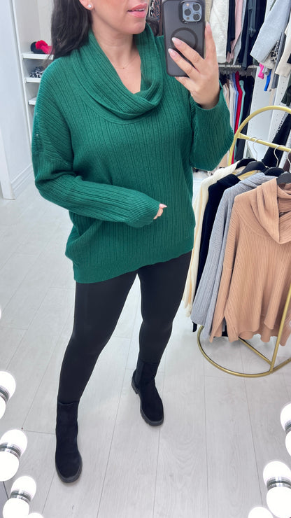 Oaklyn Cowl Neck Knit Jumper