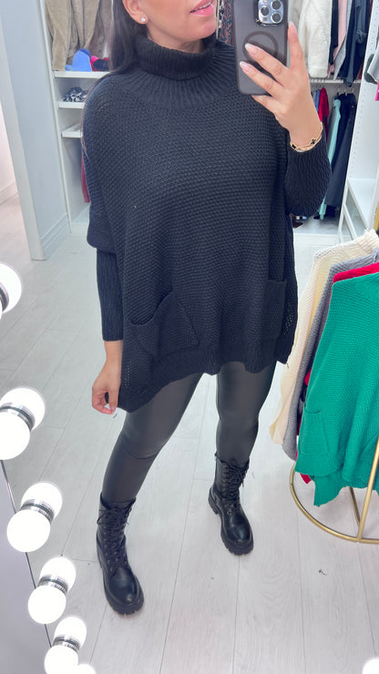 Palmer Roll Neck Poncho Jumper