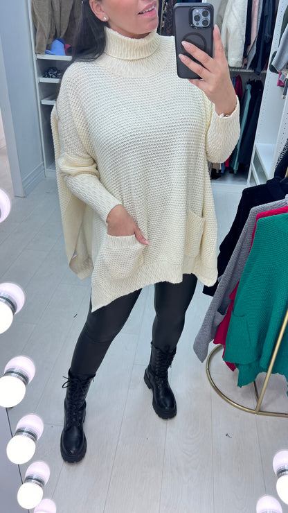 Palmer Roll Neck Poncho Jumper