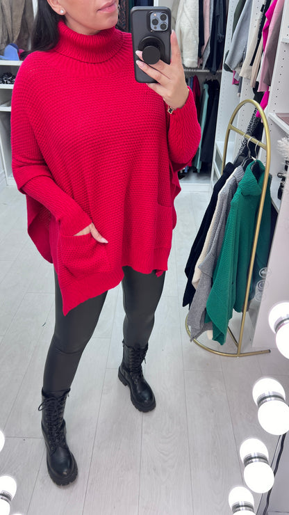 Palmer Roll Neck Poncho Jumper