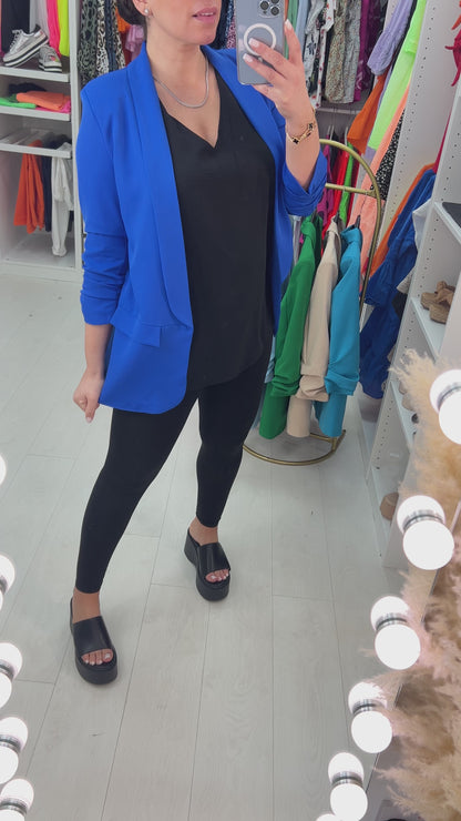 Chiquita Ruched 3/4 Sleeve Blazer