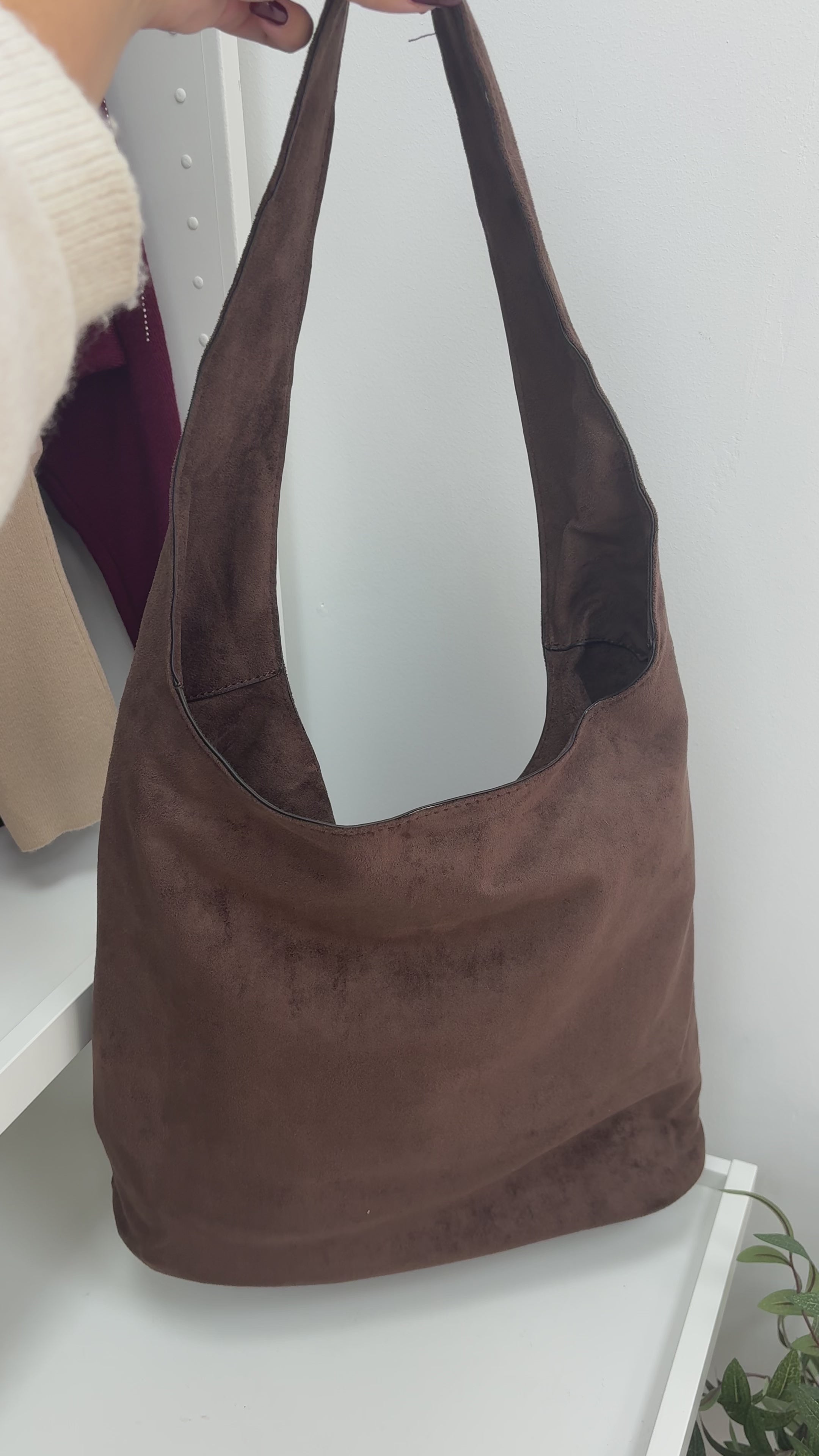 Roxanna Faux Suede Slouchy Shoulder Bag