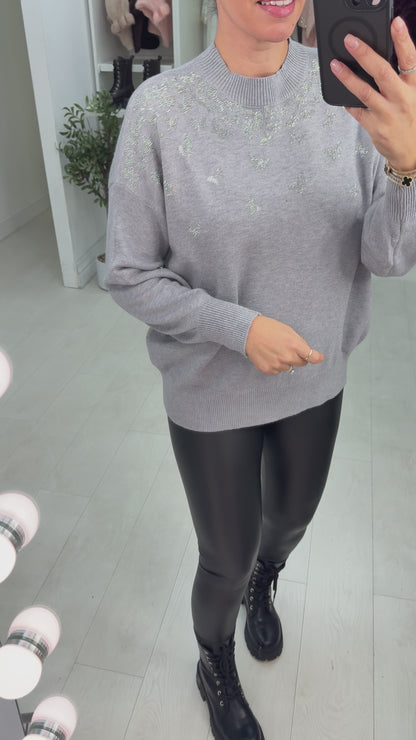 Andelle Embellished Butterfly Detailed Loose Fit Jumper