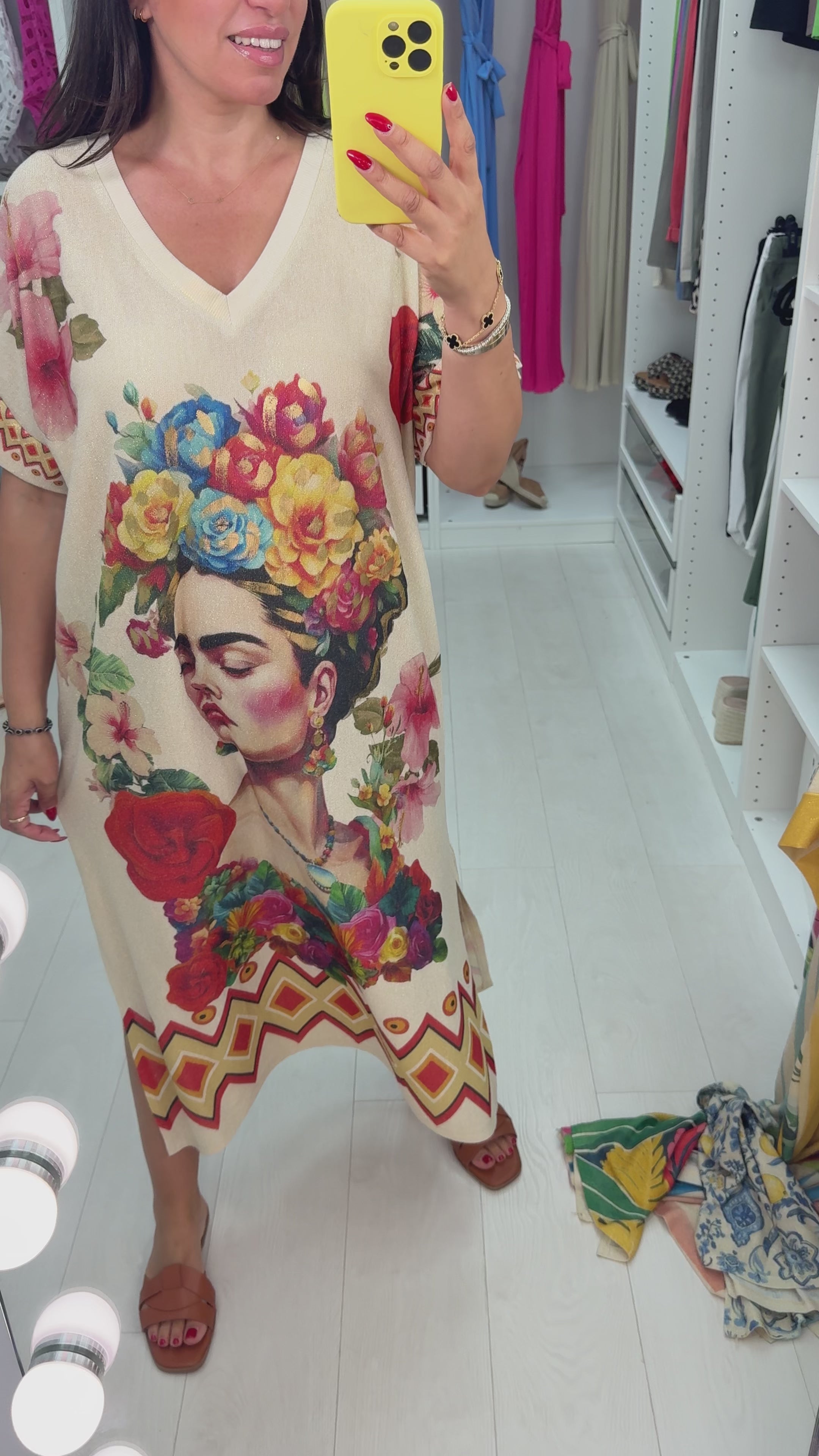 Load video: Krysta Floral Print Loose Fit Dress