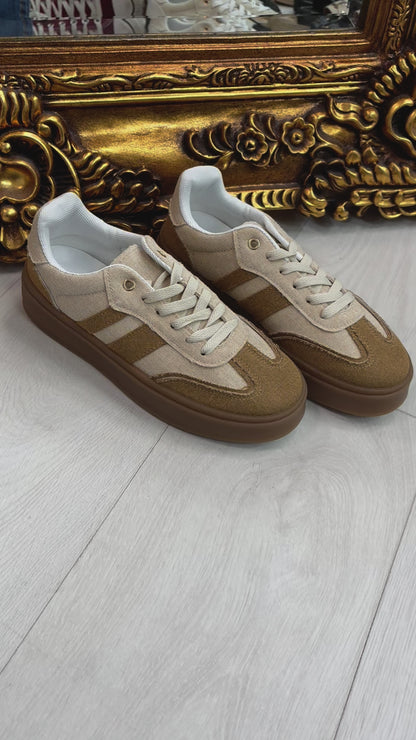 Isabelle Stripe Detail Canvas Trainers