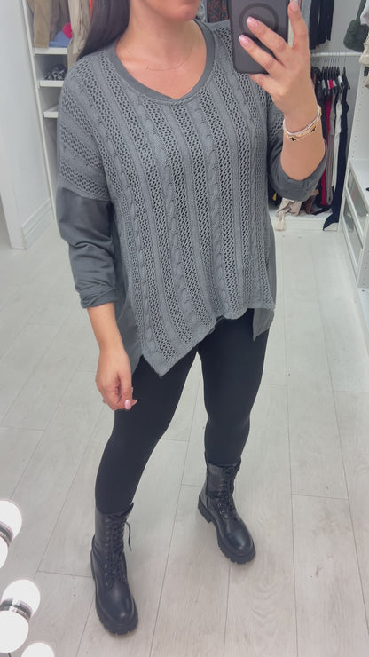 Bradey Knitted Front Sweatshirt