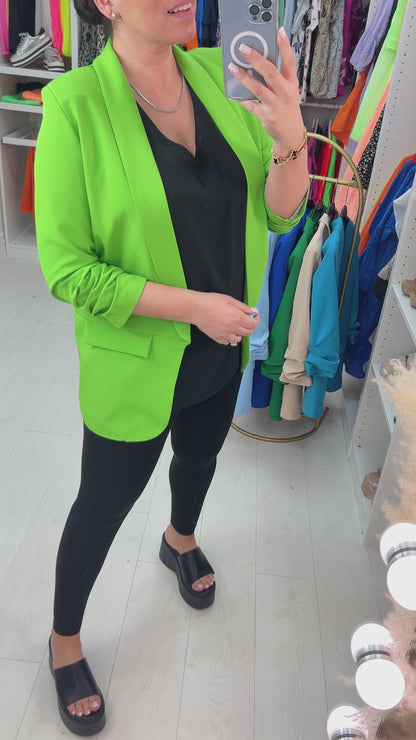 Chiquita Ruched 3/4 Sleeve Blazer