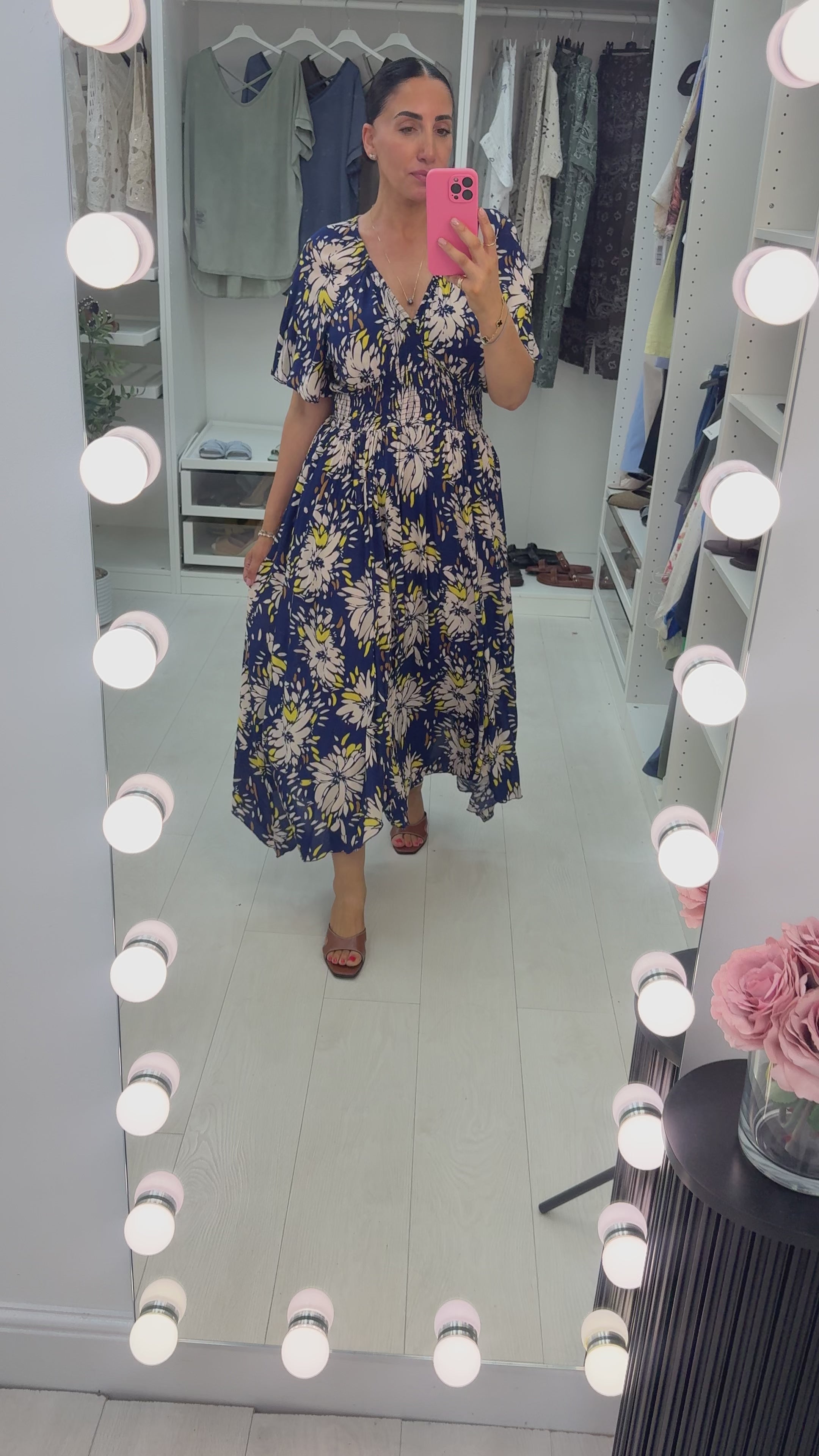 Load video: Dora Floral Shirred Maxi Dress