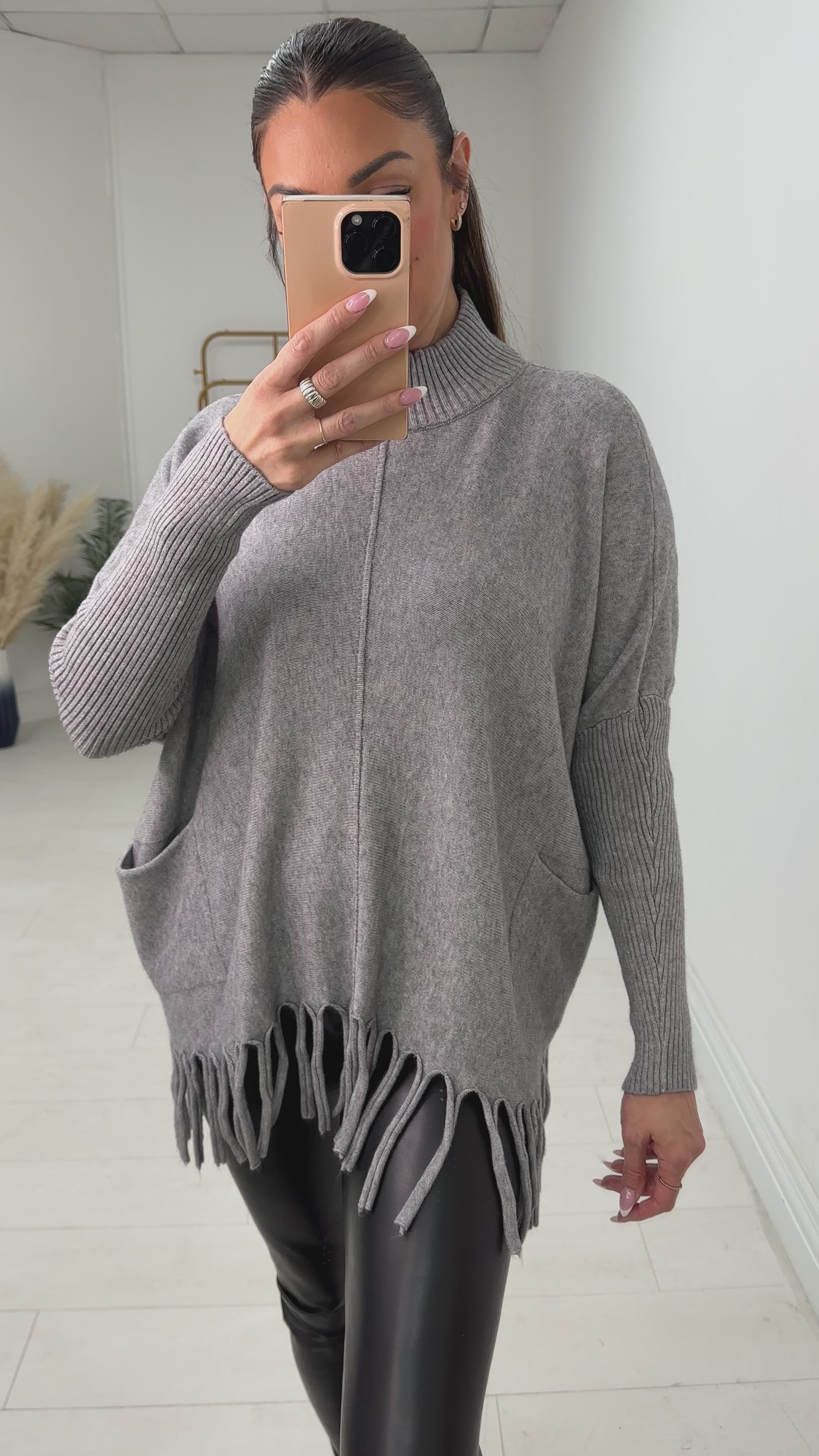 Load video: Eloise Oversized Tassel Hem Jumper