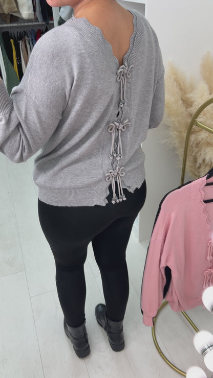 Valoura Bow Tie Knit Jumper