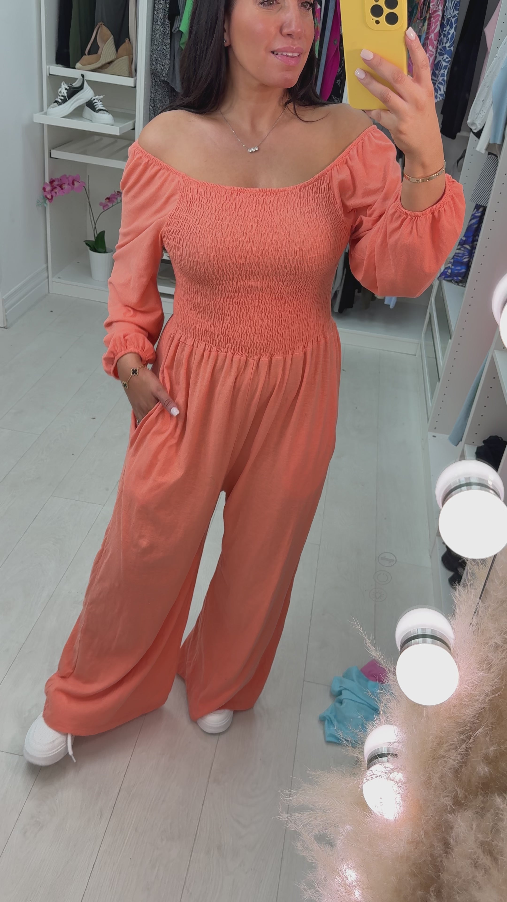 Load video: Janie Bardot Plain Elasticated Bust Jumpsuit