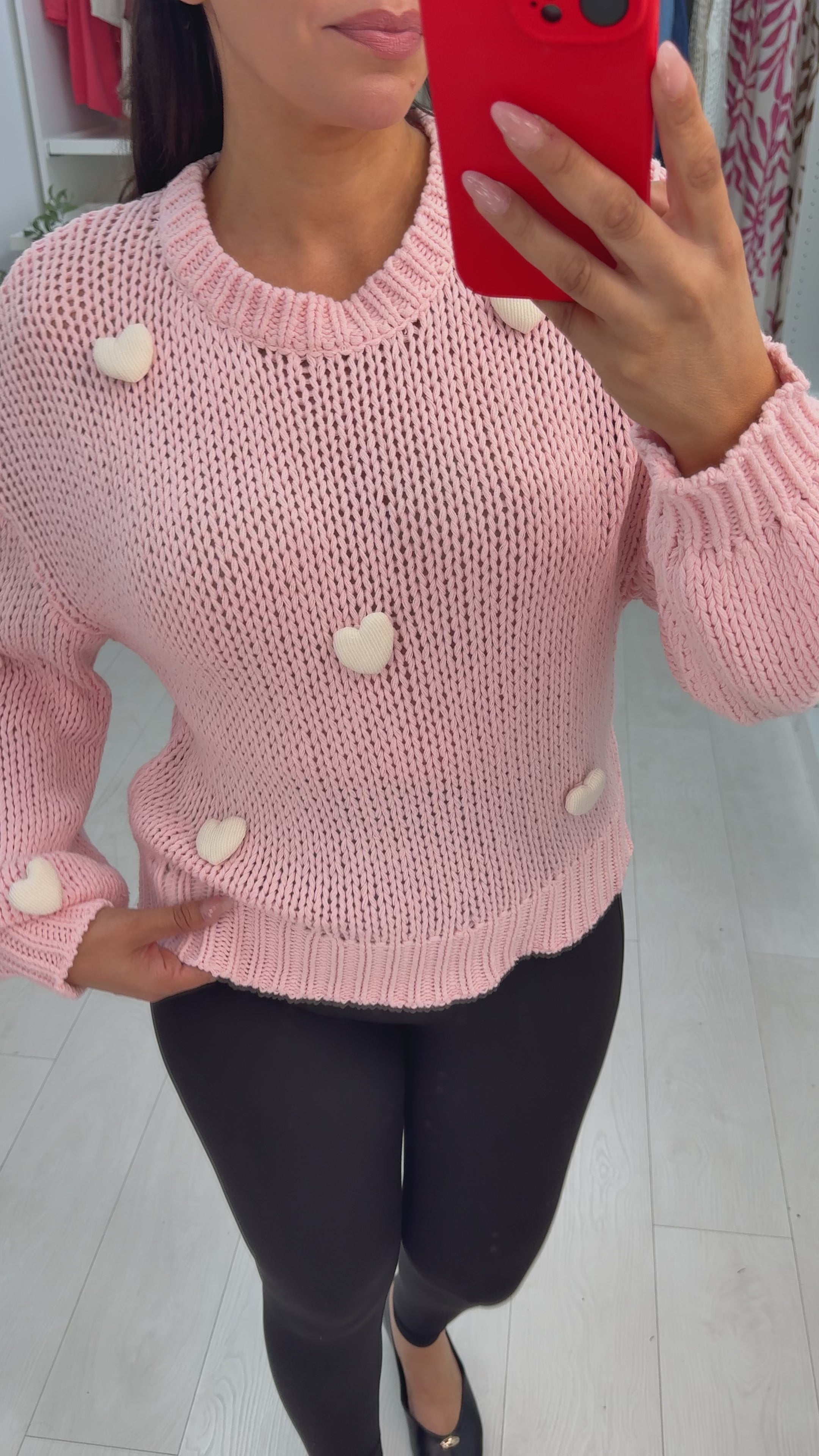 Vanessa Heart Detailed Chunky knit jumper
