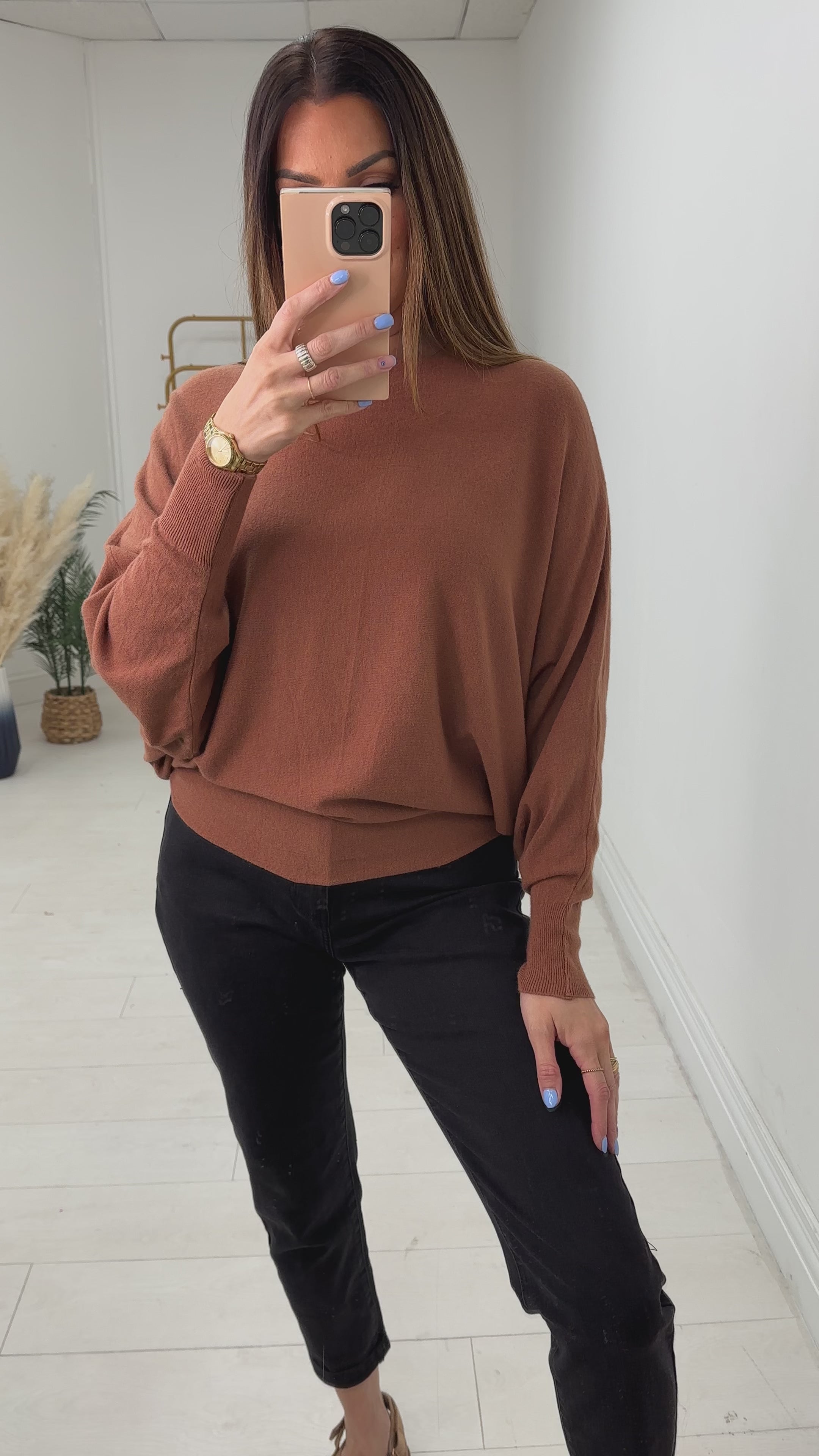 Hunter Plain Oversized Batwing Jumper