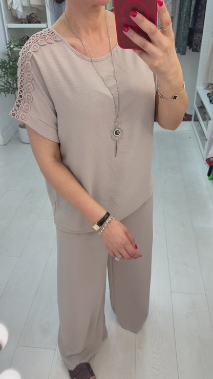 Rhianna Crochet Detailed Loose Fit Co-Ord Set
