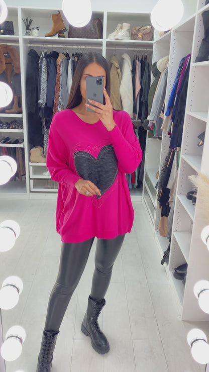 Shiloh Heart Design Knit Jumper