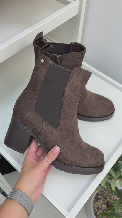 Kally Faux Suede Heeled Chelsea Boots