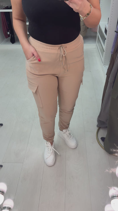 Maida Jersey Stretch Cargo Trousers