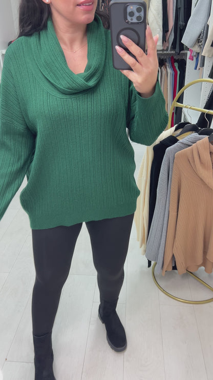 Oaklyn Cowl Neck Knit Jumper