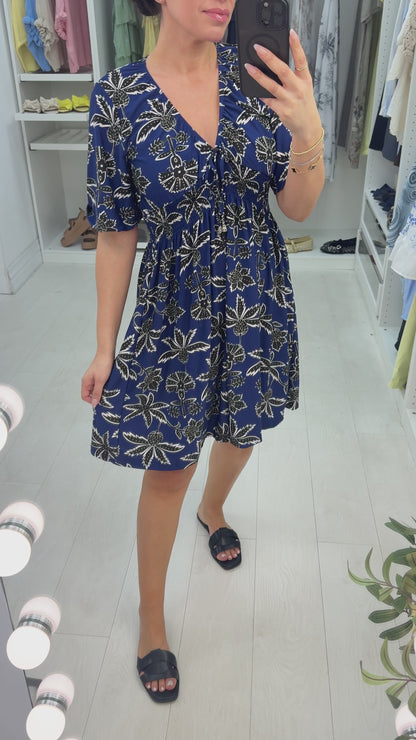 Coraline V Neck Shirred Waist Magic Dress