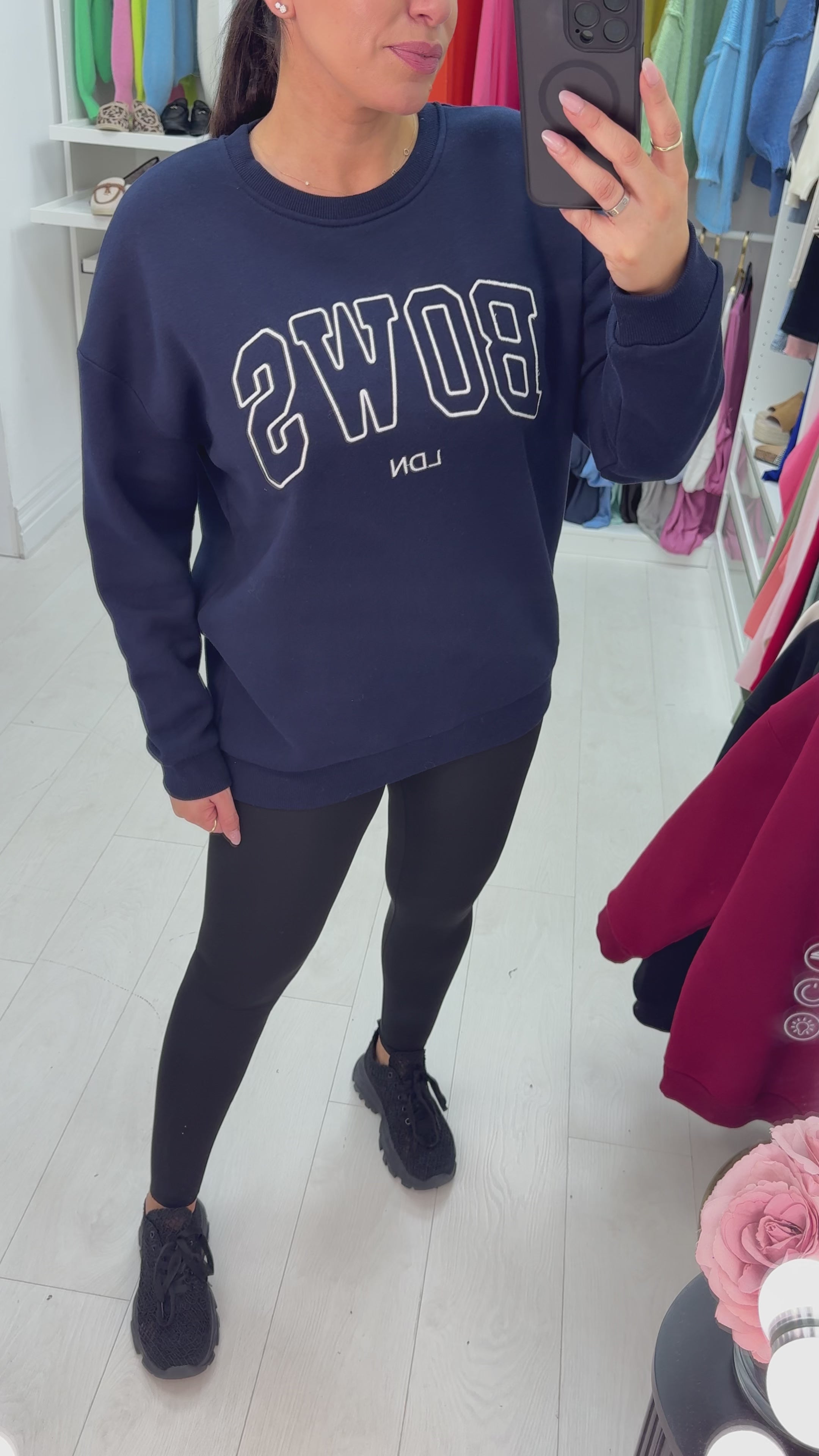 Load video: Bows LDN Sweatshirt Navy