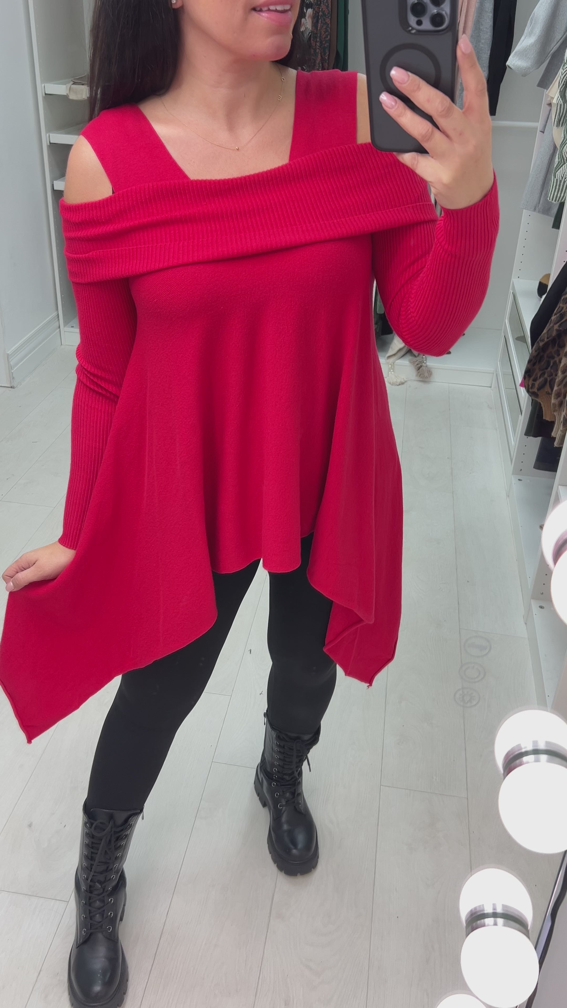 Malissa Drape Side Knitted Loose Fit Jumper